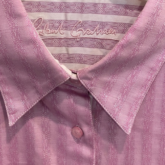 Robert Graham Pink Button Down Shirt Blouse - Picture 8 of 9